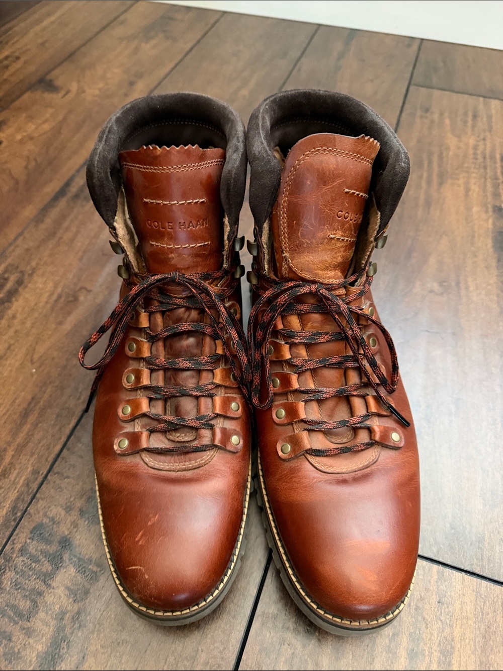 Cole Haan Men’s Chestnut Brown Leather Hiking Boots